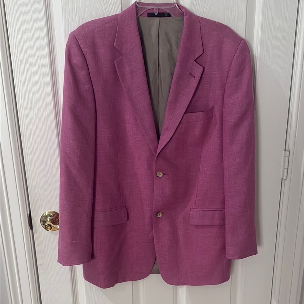 Men's Pink Blazer camel hair and linen Emanuel ungaro 41r